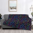 thumbnail image 2 of Fotbe Colored Hearts Manta de Franela con Estampado, Manta Ultrasuave para Cama, Sofá, Auto, Hipoalergénica y Antibolitas-60"x50", 2 of 6