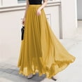thumbnail image 2 of Zshosam Women's High Waist Flowy Pleated Maxi Skirt(Yellow,S), 2 of 8