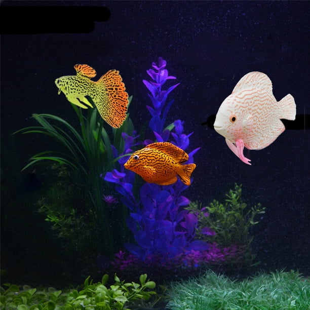 Pvcs Plastic Swimming Faux Fake Gold Fish Aquarium Fish Tank Decor Orname Gift Multicolor