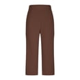 thumbnail image 5 of Women's Pull-On Pants High Waisted Elastic Yoga Cropped Summer Trousers - 2025 Lightweight Casual | Yubnlvae (Brown | S), 5 of 6