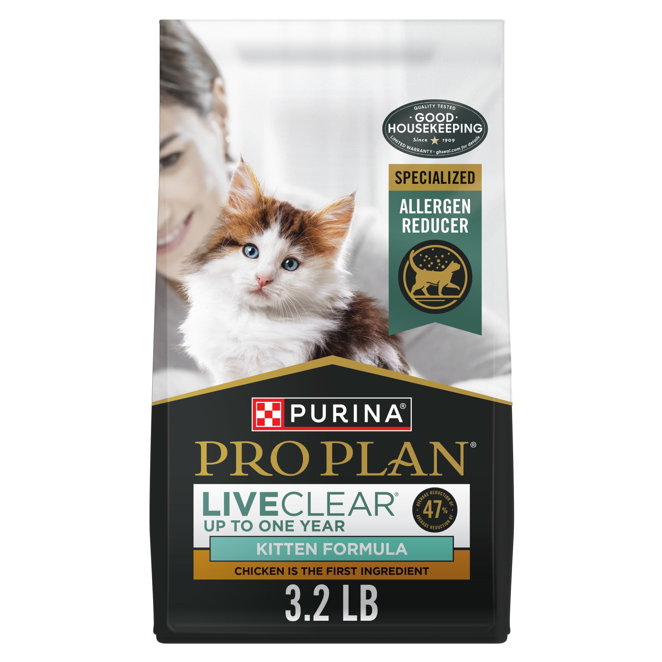 Purina Pro Plan KittenDry Kitten Food, Chicken & Rice, 7 lb Bag