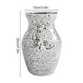 thumbnail image 2 of Mirror Mosaic Flowerpot Crackle Glass Silver Vase Flower For Home Decor, 2 of 10