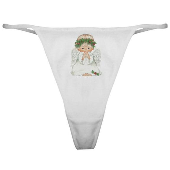 CafePress - Christmas Cute Baby Angel Praying Women’S Thong Pa - Women's Novelty Thong Panties Underwear