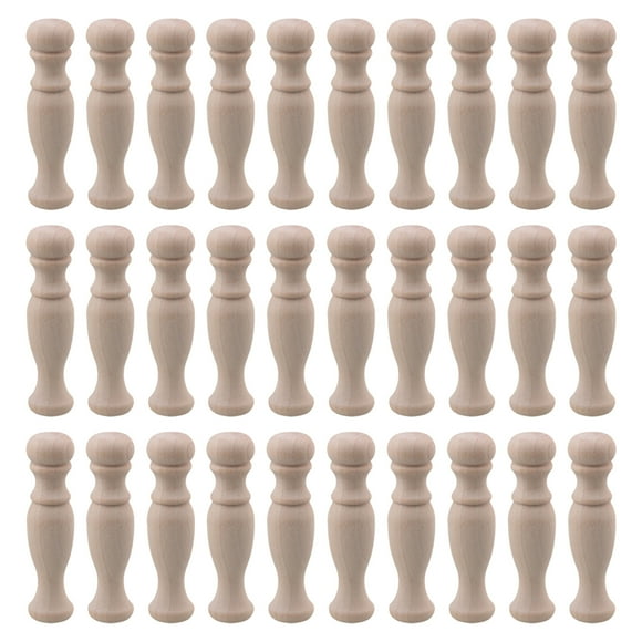 Unpainted Wooden Baluster Spindles for Home Decoration 2.76" x 0.71" Pack of 30