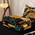 thumbnail image 5 of Erosebridal Hippie Wildflower Zipper Twin Comforter Sets with Fitted Sheet and 2 Pillowcases for Women Girls, Black Orange Boho Floral Zipper Bedding Set, Black Reversible, 4-Piece, 5 of 7