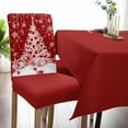 thumbnail image 5 of Christmas Tree Chair Covers, Snowflake Colored Balls Winter Red Stretch Parsons Chair Slipcovers Removable Kitchen Chair Protector Cover for Dining Room， Set of 6, 5 of 5