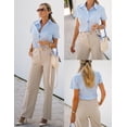 thumbnail image 4 of Zeagoo Womens Cotton Button Down Fitted Button Up Server Uniform Shirt, 4 of 7
