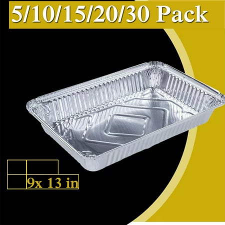 

9x13 Half Size Aluminum Foil Pan Disposable Baking Pans Square Aluminum Baking Pans Aluminum Foil Pans Are Ideal for Cooking Heating Storing and Preparing Food