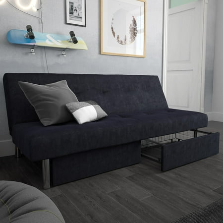 Dhp Sola Convertible Sofa Futon With Space Saving Storage Dhp Sola Convertible Sofa Futon With