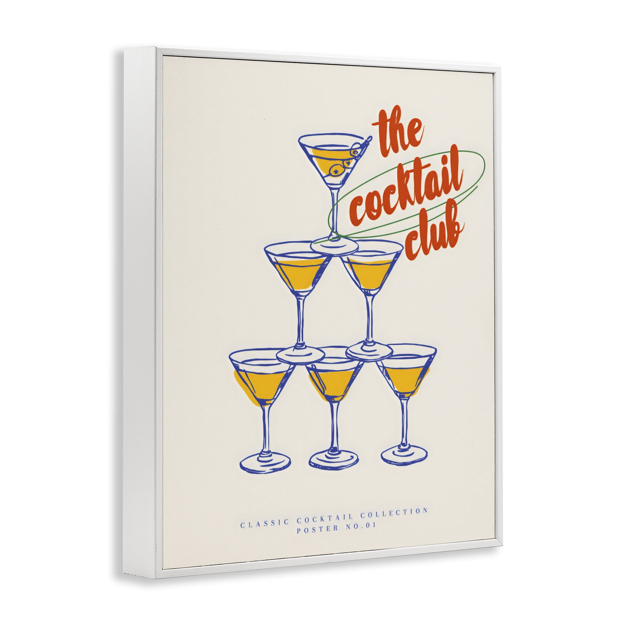 Stupell Industries Tower Toast Cocktail Club White Framed Giclee Art, design by The Prints Vibe
