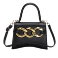 thumbnail image 1 of Bolso de un solo hombro, bolso clásico de piel sintética, bolso de mano, adecuado para citas de mujeres, viajes diarios, negro, 1 of 5