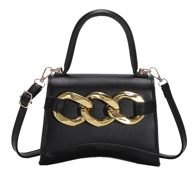 Bolso de un solo hombro, bolso clásico de piel sintética, bolso de mano, adecuado para citas de mujeres, viajes diarios, negro