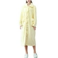 thumbnail image 4 of Womens Bath Robe Solid Color Thickened Long Coral Fleece With Pocket Plus Size Women Pjs,Yellow,XL, 4 of 4