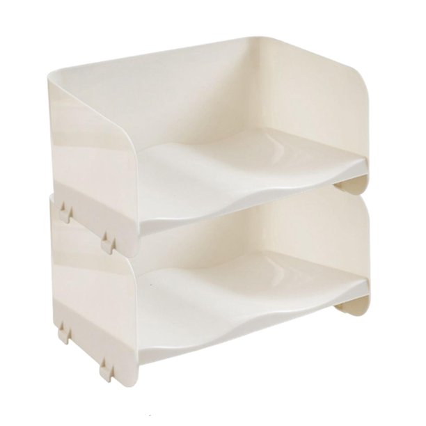 Portabotellas apilable Estante de almacenamiento Organizador de botellas de agua Apilable Antideslizante Estante de secado de vasos Soporte duradero , 2 tazas y 2 pisos, Blanco BLESIY Titular de la taza