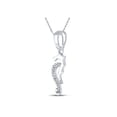 thumbnail image 2 of FB Jewels 10kt White Gold Womens Round Diamond Seahorse Animal Pendant 1/20 Cttw, 2 of 2