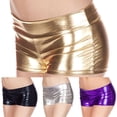 thumbnail image 2 of CENL Sexy Womens Wetlook Shorts Faux Leather Short Hot Pants Stage Nightclub Wear, 2 of 9
