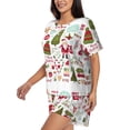 thumbnail image 2 of Lsque Snowflakes Santa Claus Women's Short-Sleeved Pajama Set - 2 Piece Soft and Lightweight Sleepwear Set-4X-Large, 2 of 9