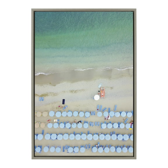 Kate and Laurel Beach Framed Canvas Art Print, 23" x 33"