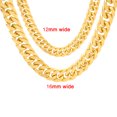 thumbnail image 4 of Men's Stainless Steel 316L 12mm Miami Cuban  Link Chain Necklace, 4 of 7