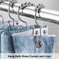 thumbnail image 4 of Siaomo Shower Curtain Rings Hooks, Premium Stainless Steel, Rustproof, Easy Glide, for Bathroom Shower Rods Curtains - Double Hooks-Set of 12, Chrome, 4 of 10