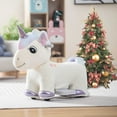 thumbnail image 4 of Gymax 6V Electric Animal Ride On Toy Unicorn Kids Plush Ride-on w/ Music & Handlebars, 4 of 10