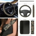 thumbnail image 3 of Yuyamidu Camo Hunting Front Car Seat Covers Full Set of 12 Wood Steering Wheel Cover Seatbelt Pads Armrest Pad Coasters Garbage Can Rear View Mirror Cover Keychain Air Vent Bag, Universal Fit, 3 of 6