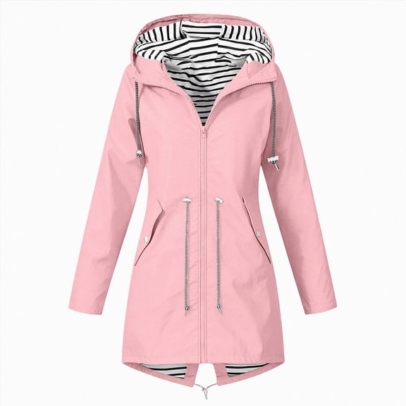 WXFAZCVU Rain Jacket for Girls Lightweight Zip Up Hooded Kids Raincoat Outdoor Going Out Size 5-6 Years