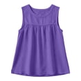 thumbnail image 4 of Admvng Women's Linen Cotton Tank Tops Round Neck Gathered Front Sleeveless Trendy Blouses, 4 of 7