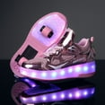 thumbnail image 4 of Kids Wheels Shoes with Lights Rechargeable Roller Skates Shoes Retractable Wheels Shoe LED Flashing Sneakers for Girls Boys Gift, 4 of 15