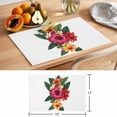 thumbnail image 6 of Tropical Floral Placemats Set&nbsp;of&nbsp;6 Vintage Red Yellow Orange Hibiscus Floral Green Leaf Heat Insulation Washable Place Mats, Non-Slip Table Mats for Dining Table Party Kitchen,13x19 Inch, 6 of 9