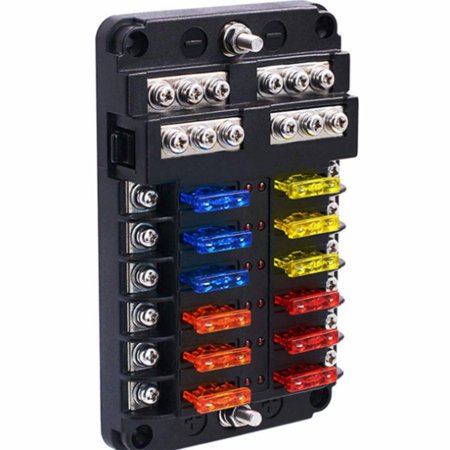 12-Way Car Fuse Box 6 In 6 Out Car Fuse Box Universal Automative Fuse ...