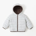 thumbnail image 6 of Spazoro Girls Hooded Puffer Jacket with Pockets, Solid Color Long Sleeve Warm Zip Up Lightweight Winter Outerwear Coat Light Blue Size 7-8, 6 of 8