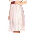 thumbnail image 3 of Sakkas Amira Accordion Pleated Midi Crepe Slim Skirt with Elastic Waist - Burgundy/mint - One Size Regular, 3 of 5