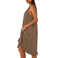 thumbnail image 6 of TaTaai Women's Square Neck Sleep Dress with Hem, Side Pocket, Sleeveless Style, and Comfortable Relaxed Fit Gift, 6 of 9