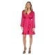 thumbnail image 1 of Michael Kors Womens Jacquard Snake Ruffled Dress, ltpaspink, Petite, P/PS, 1 of 1