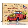 thumbnail image 1 of Farmhouse Red Truck Decor Wall Art Farm Car Pictures Canvas Print Rustic Painting Modern Home Framed Artwork For Bathroom Bedroom Kitchen 12"X16", 1 of 6
