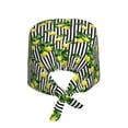 thumbnail image 2 of Kdxio Lemons on Striped Pattern Turban Hat for Women Men Comfortable Adjustable Cleaning Working Cap with Sweatband, 2 of 8