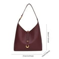 thumbnail image 2 of Yucurem Soft Leather Slouchy Hobo for Women, Large Capacity Stylish Bucket Vegan Shoulder Bag, Retro Tote, Top Handle Handbag Purses (Wine Red), 2 of 10