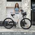 thumbnail image 3 of 26"Adult Electric Bicycles,500W Motor,20MPH 35+Miles,432Wh Battery,Commuting Ebike with Basket,7-Speed,UL2849, 3 of 12