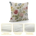 thumbnail image 4 of JEUXUS  Jacquard White Floral Leaf Pattern Square Decorative Throw Pillow Case Cushion Cover, 4 of 5