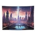 thumbnail image 5 of ONETECH  Punk City Night Tapestry Urban Neon Cityscape Wall Hanging Skyscraper Futuristic Tapestry Modern City Aesthetics Art Wall Blankets Home Decor for Living Room Bedroom, 5 of 7