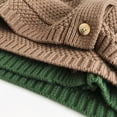 thumbnail image 6 of IVEYRTF Kids Fleece Lined Solid Color Cardigan Sweatshirt Soft Round Neck Long Sleeve Cozy Spring Fall Knitwear Comfortable Tops for Children 3-8 Years(Green,4 Years), 6 of 7