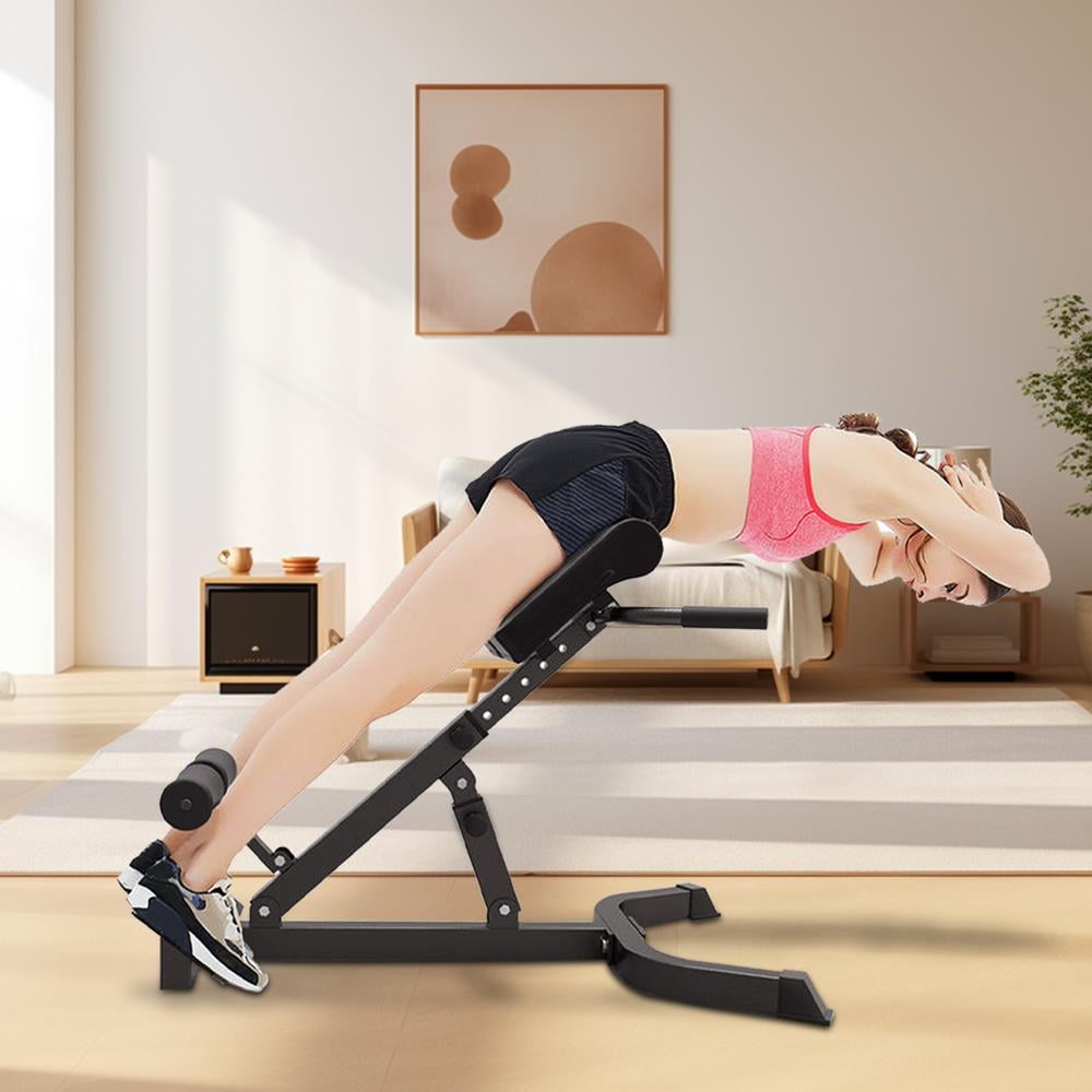 ZHON Roman Chair Back Extender - Angle & Height Adjustable Hyperextension Bench for Home Gym - Adjustable Back Exercise Machine Adjustable Sit up Bench Decline Bench Flat Bench