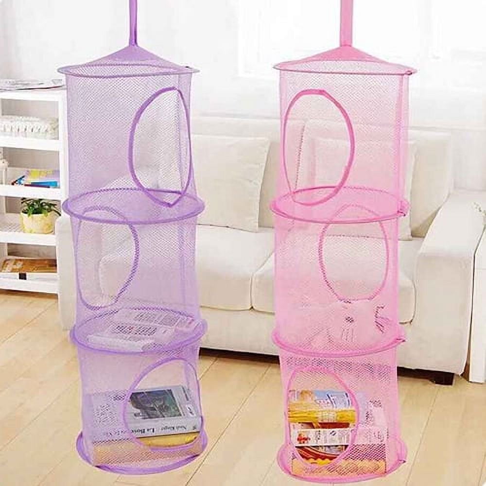 1 Sac De Rangement à Suspendre En Filet à 3 étagères Pour Jouets D'enfants, Pour La Maison, La Chambre à Coucher, Le Mur, La Porte Du Placard