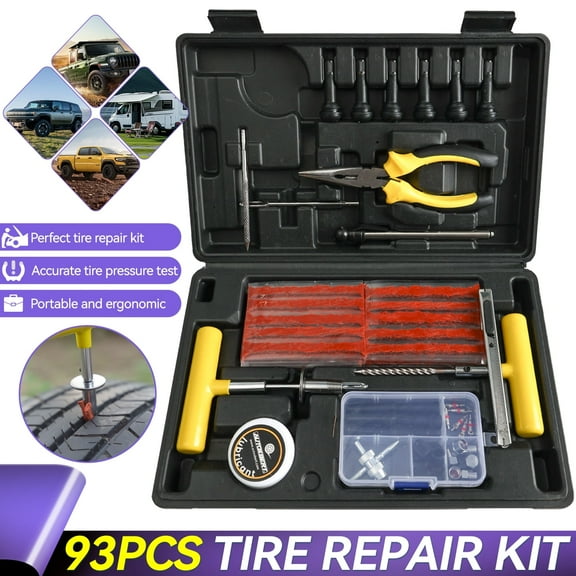 Yiyasu 93pcs Heavy Duty Tire Puncture Repair Tool Tire Mending Kit For Auto Motorbike