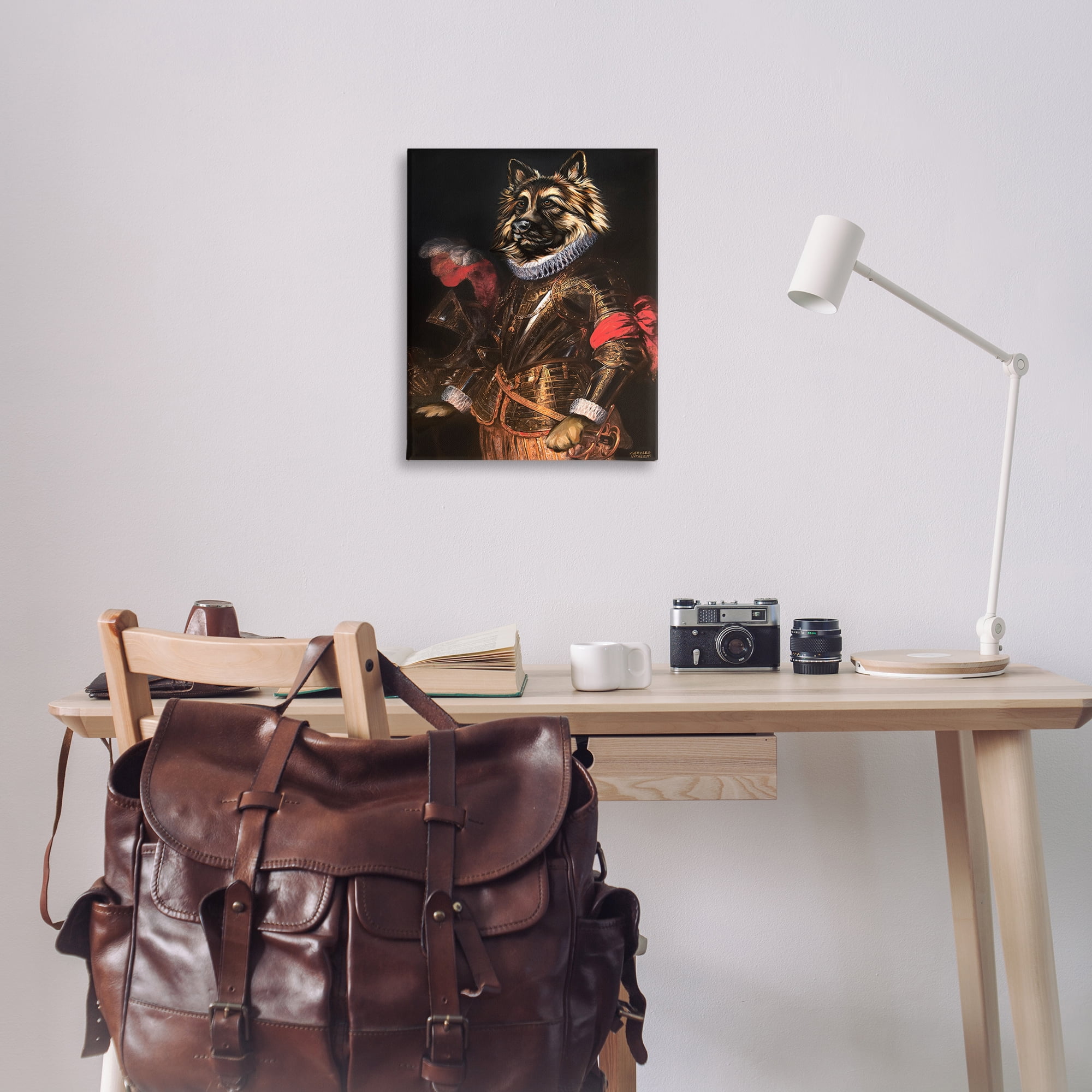Stupell Industries Renaissance Dog Portrait History & Language Painting Wrapped Canvas Art Print Wall Art, 24 x 30