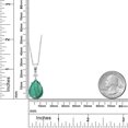 thumbnail image 2 of Gem Stone King 925 Sterling Silver Green Malachite and White Moissanite Pendant Necklace for Women (10.10 Cttw, Pear Shape 16X12MM, Gemstone, with 18 inch Chain), 2 of 3