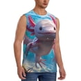 thumbnail image 2 of Kdxio Cute Underwater Axolotl for Men's Muscle T-shirt,Sleeveless for Workout Running Athletic Gym Lounge Casual, 2 of 5