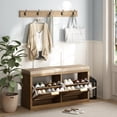 thumbnail image 2 of 40'' Rattan Shoe Storage Bench with Flip Drawers, Shoe Rack Entryway Bench with Cabinet for Hallway Living Room, 2 of 7