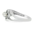 thumbnail image 4 of 14k White Gold Freshwater Cultured Pearl And Diamond Heart Ring, 4 of 8